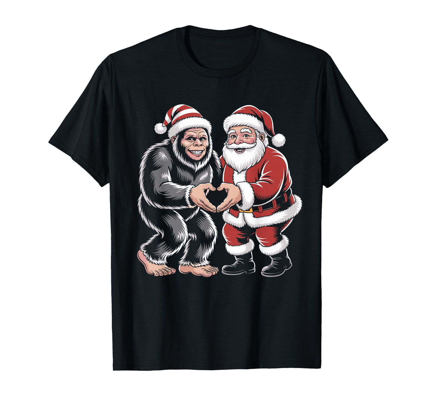 Santa Bigfoot Funny Christmas T-Shirt