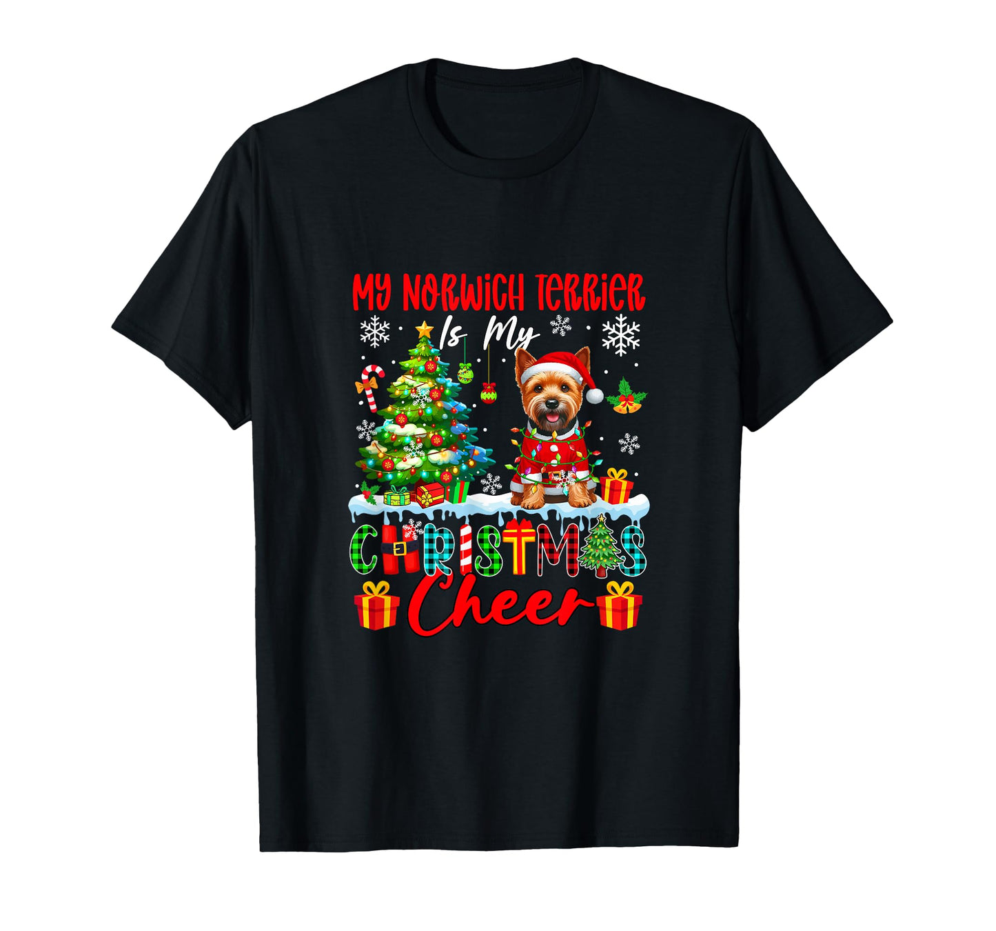 My Norwich Terrier is My Xmas Cheer Funny Santa Dog Owner T-Shirt