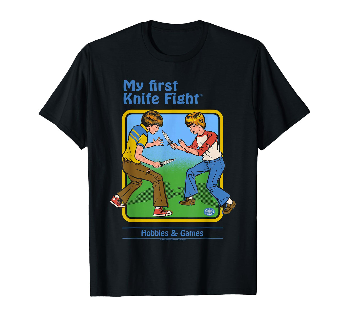 First Knife Fight Sarcastic Retro Vintage Funny Adult Humor T-Shirt