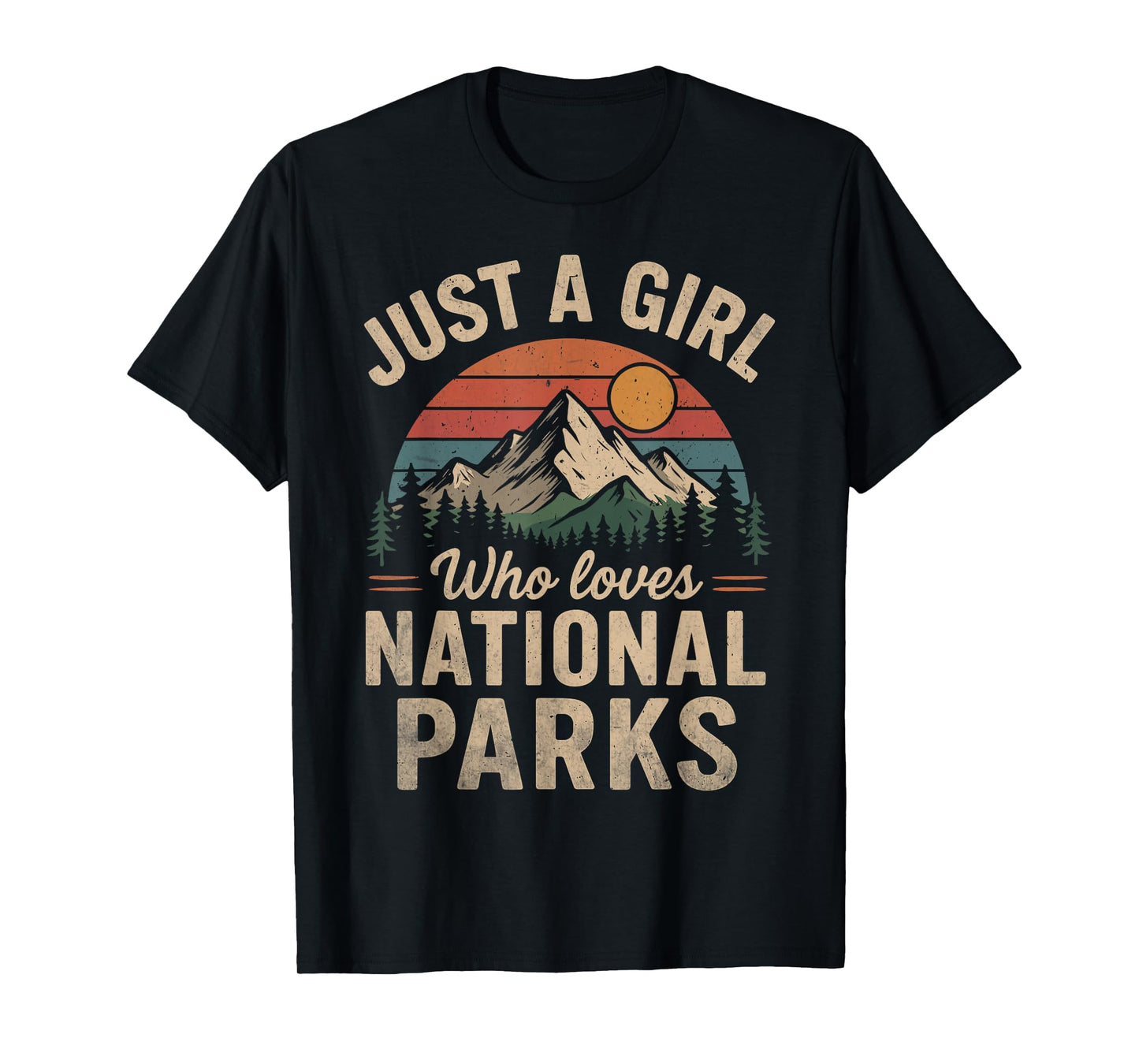 Just A Girl Who Loves National Parks Vintage Retro T-Shirt