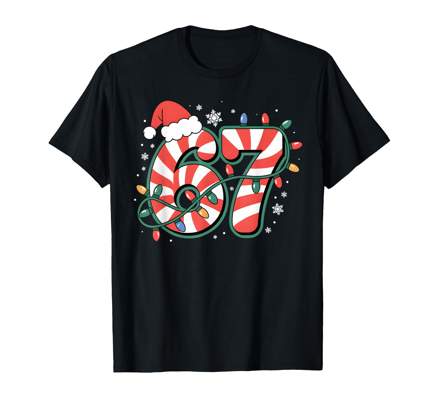 67 Six Seven Novelty Christmas Santa Hat Family Matching T-Shirt