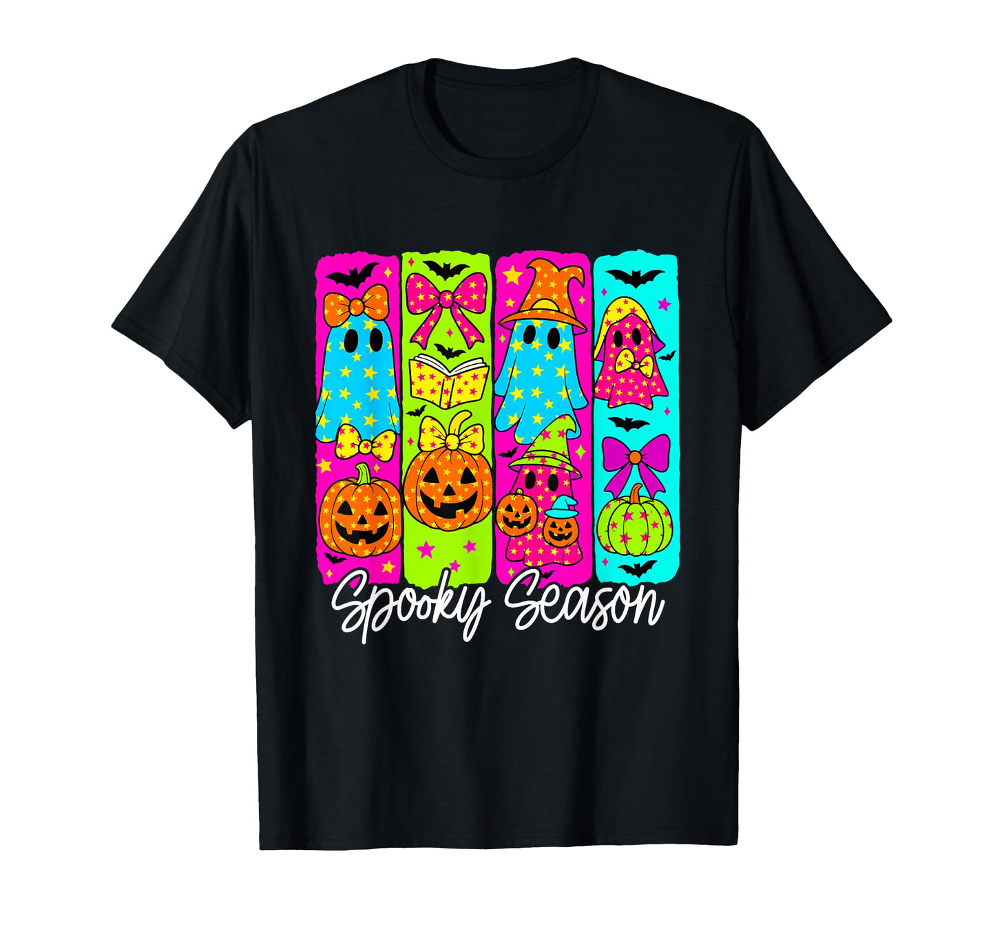 Coquette Bow Ghost Halloween Spooky Season Boo Ghost Pumpkin T-Shirt
