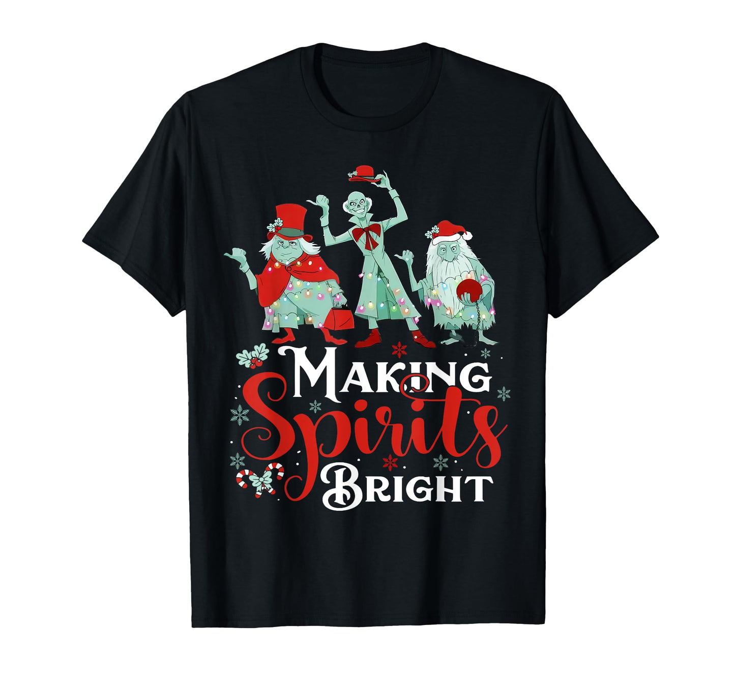 Making Spirits Bright Funny Retro Ghost Christmas Costumes T-Shirt