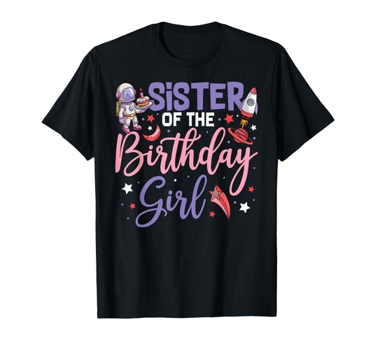 Two The Moon Sister Of the Birthday Girl Astronaut Family T-Shirt
