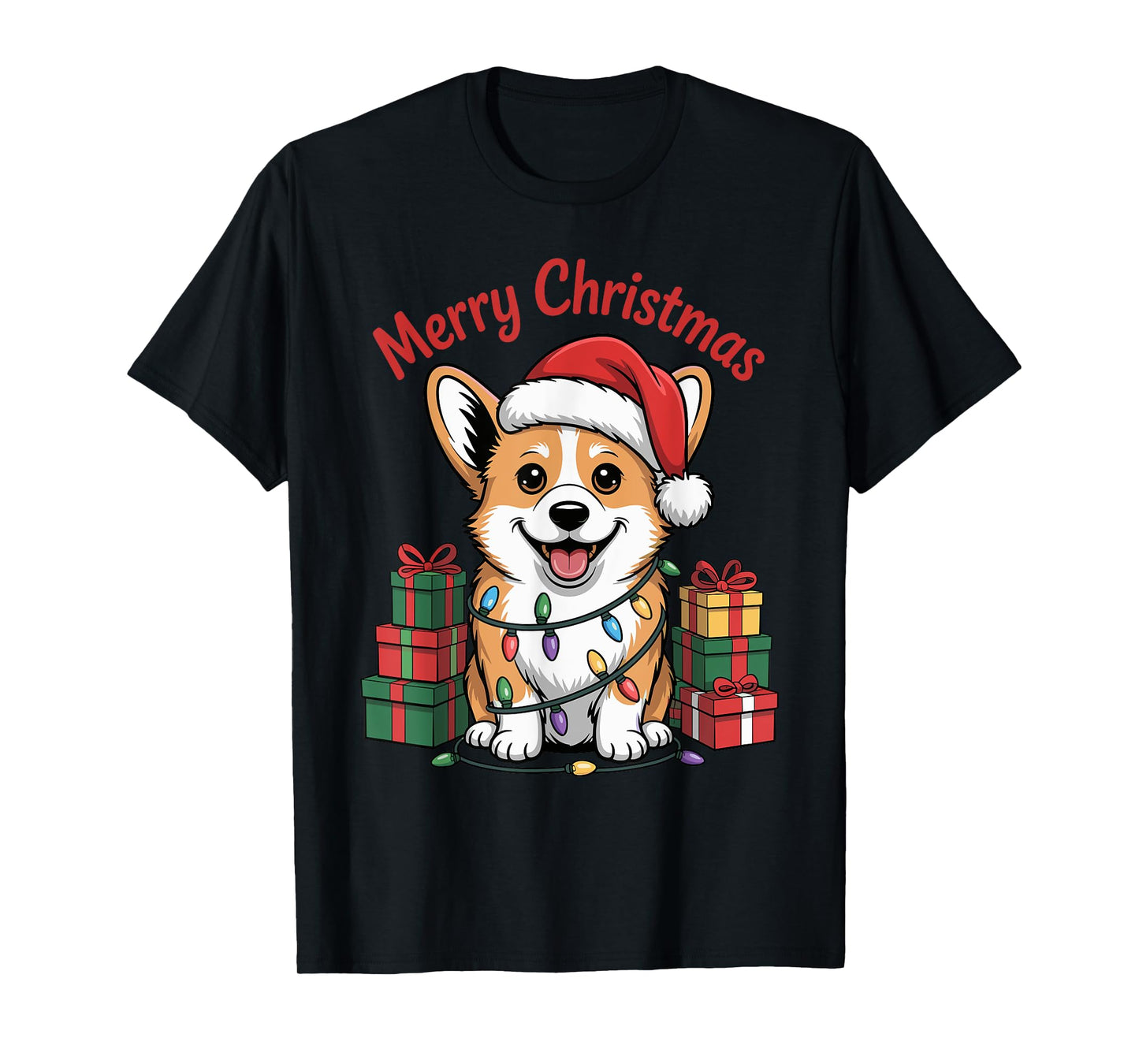 Cute Pembroke Welsh Corgi Christmas Funny Dog Lover Holiday T-Shirt