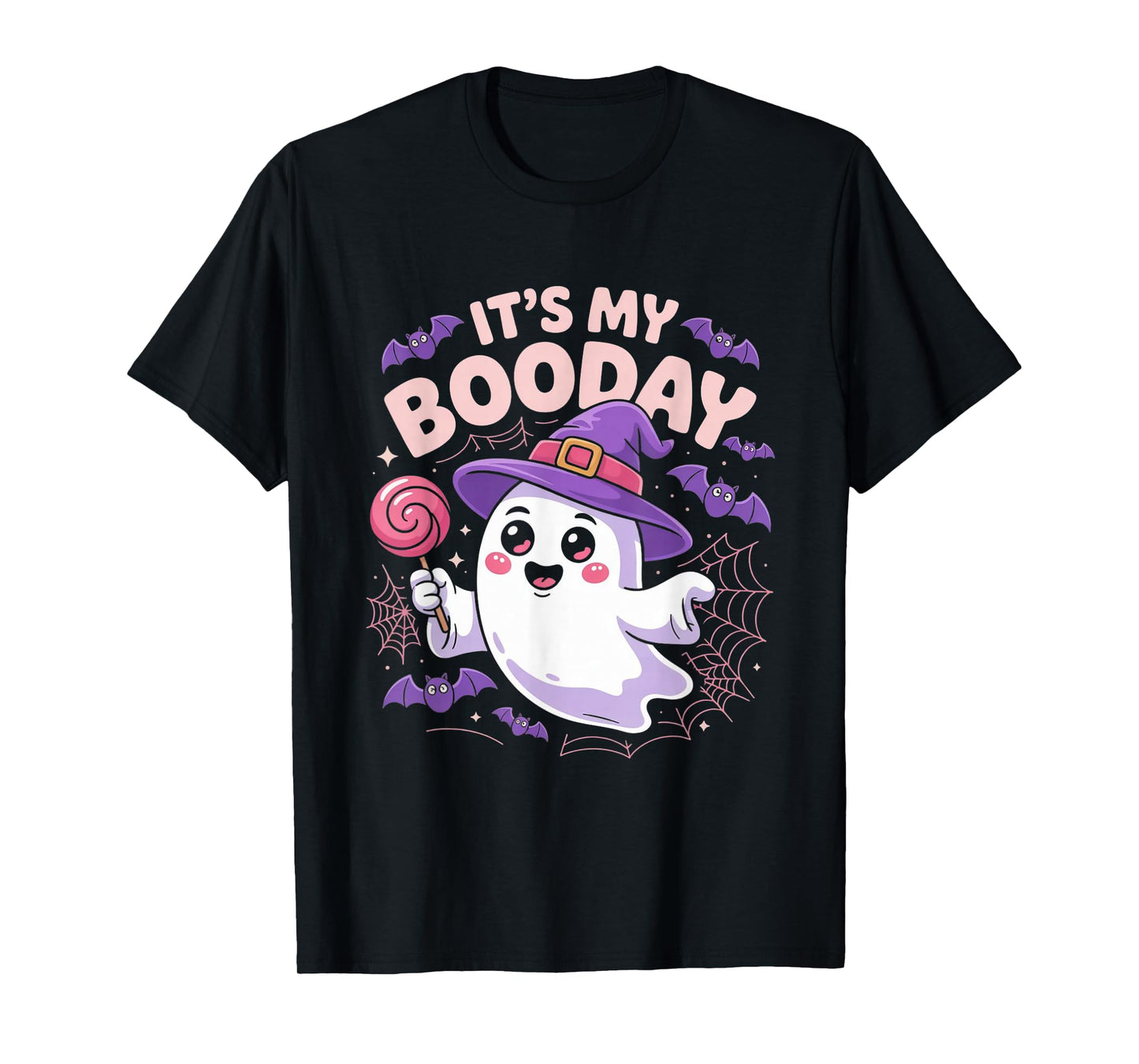 Its My Boo Day Cute Ghost Halloween Birthday Boys Girls Kids T-Shirt