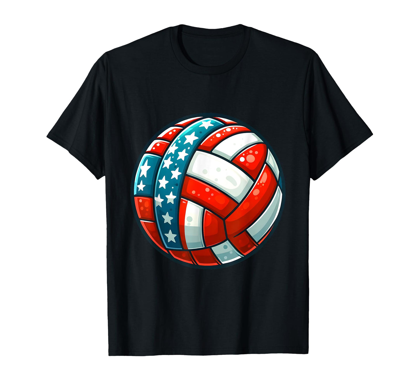 Volleyball Support Team Flag USA Beach American T-Shirt for Men Women Kids