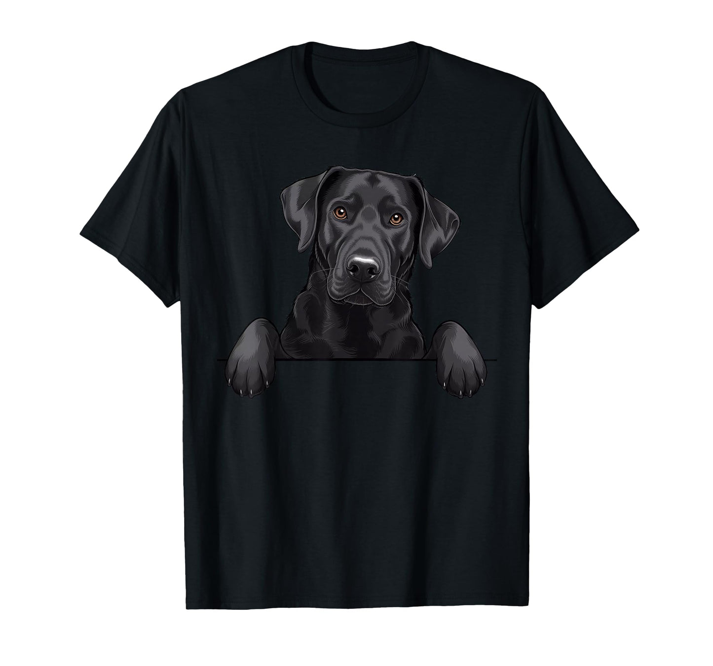 Cute Black Labrador Peeking Pocket Puppy Funny Lab Dog Lover T-Shirt