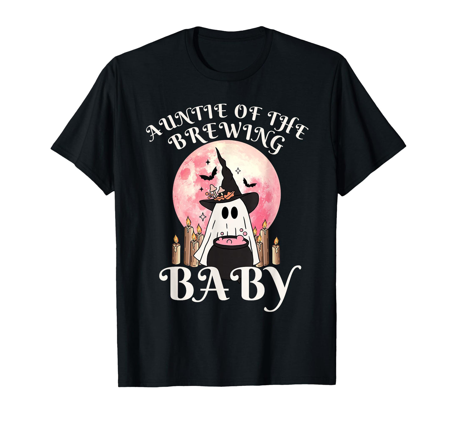 Auntie of The Brewing Baby Halloween Baby Shower T-Shirt