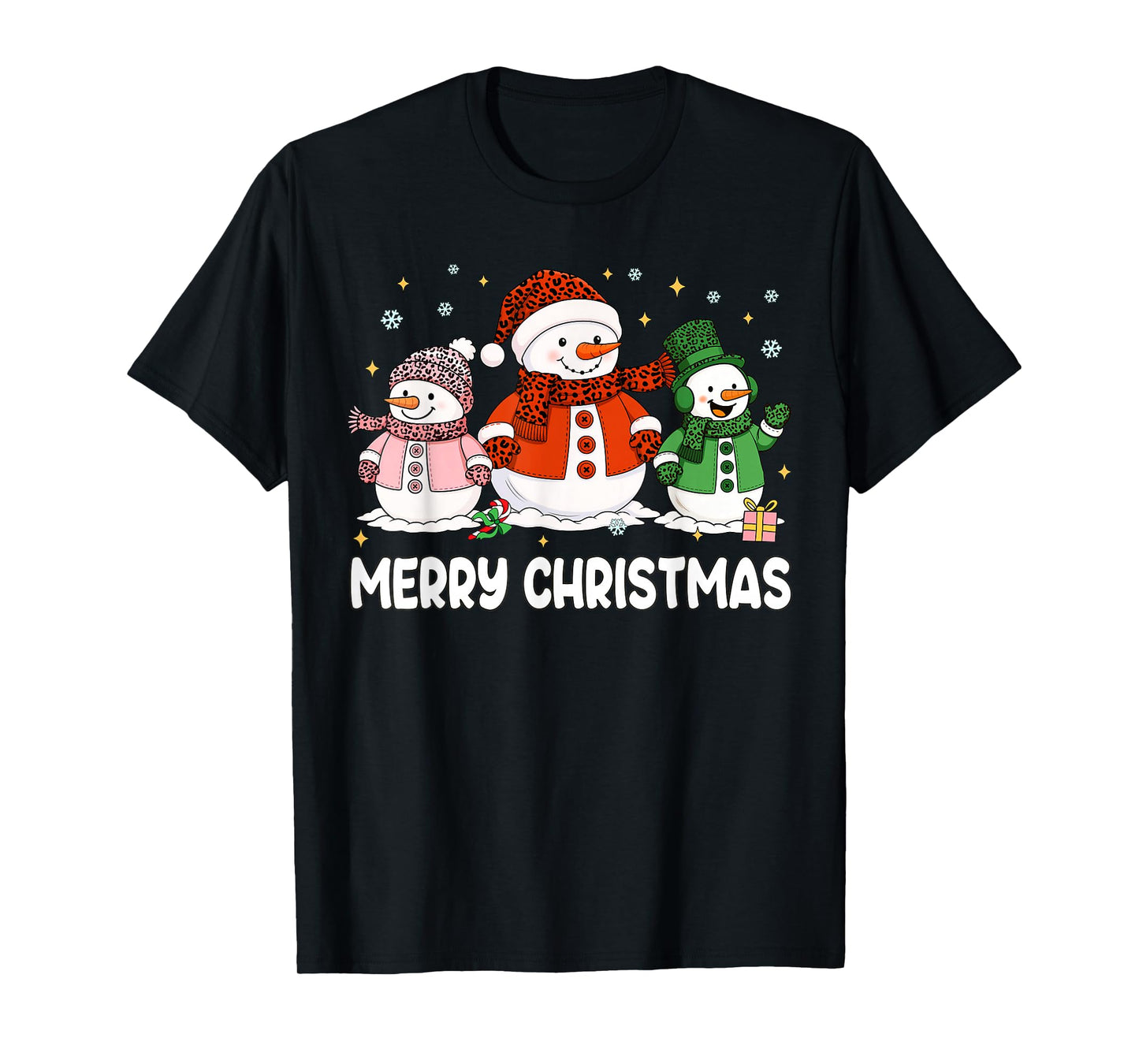 Merry Christmas Santa Claus Snowman Holiday Men Women Kids T-Shirt