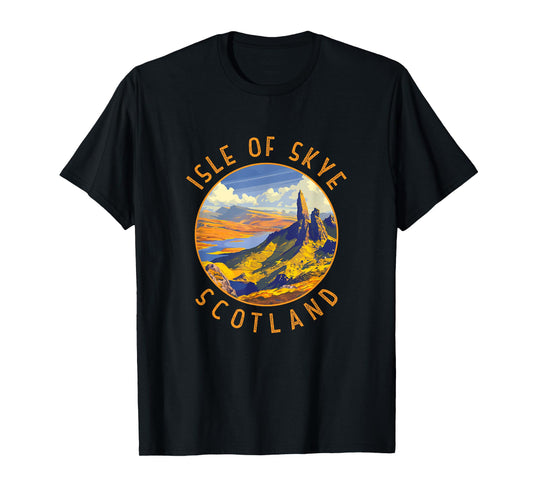 Isle of Skye Scotland Retro Distressed Circle T-Shirt