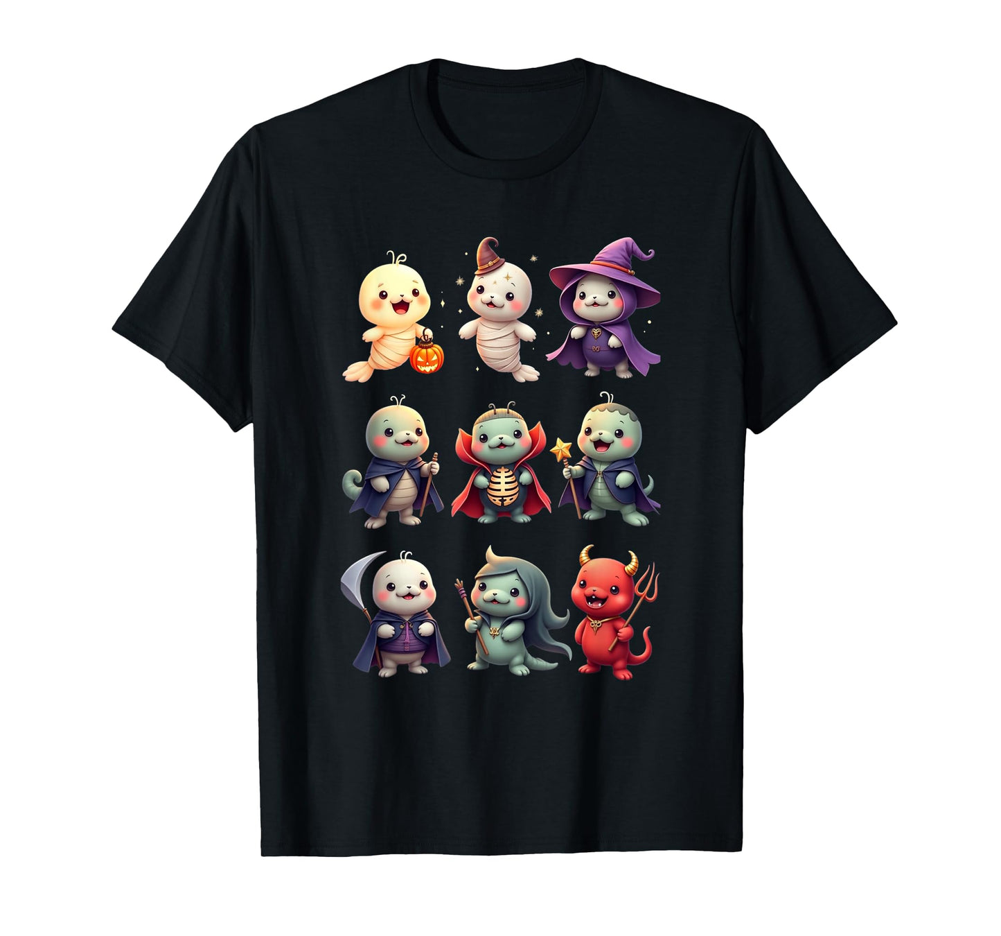 Funny Cute Manatee Boo Witch Zombie Vampire Halloween T-Shirt