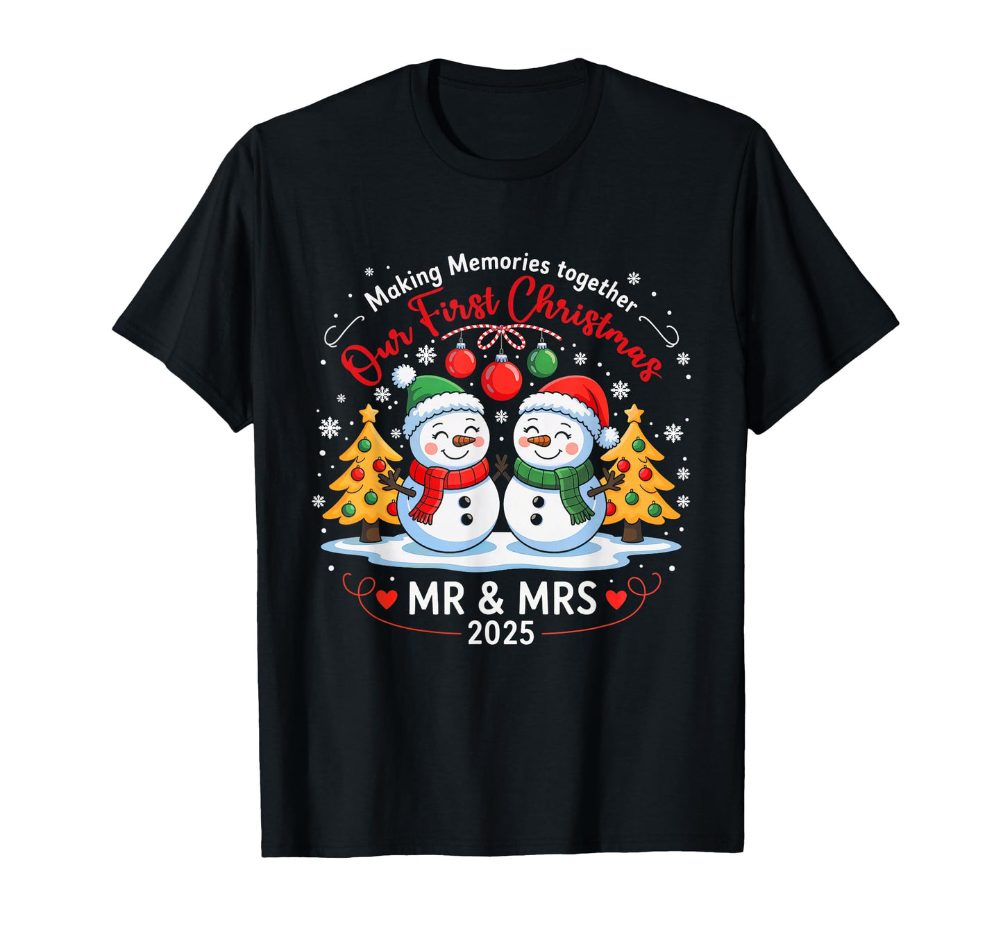 Our First Christmas as Mr & Mrs 2025 Couples T-Shirt