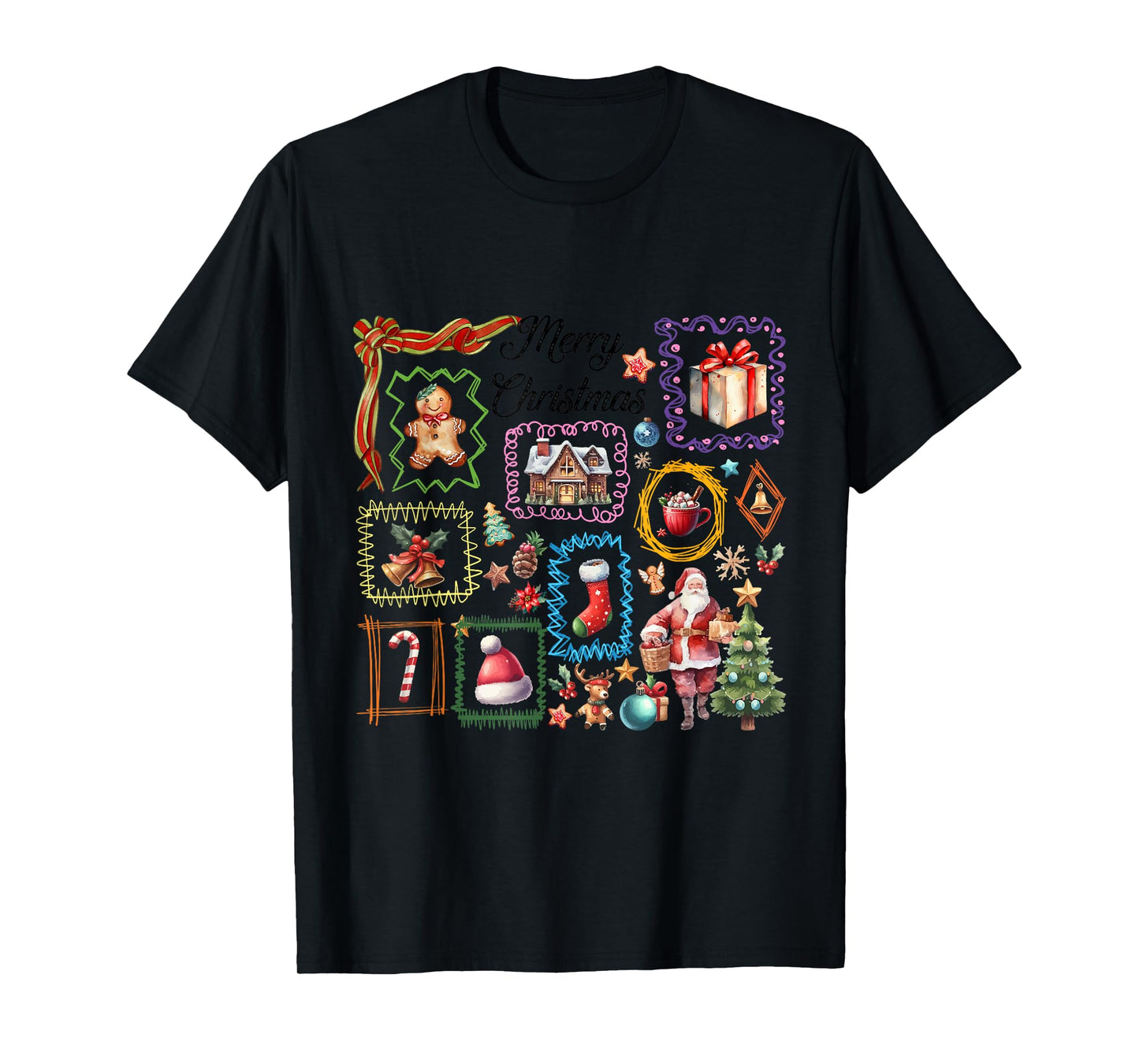 Retro Vintage Santa Preppy Christmas Coquette Xmas Bow Tree T-Shirt