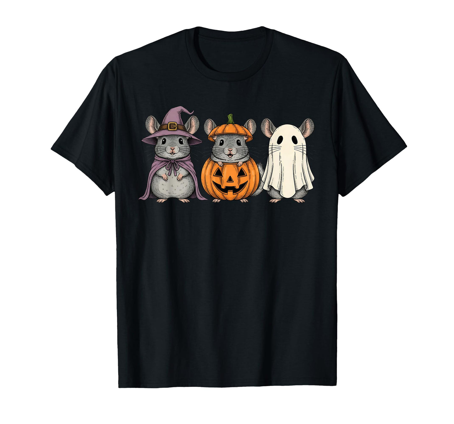 Spooky Ghost Chinchilla Lover Pumpkin Halloween T-Shirt