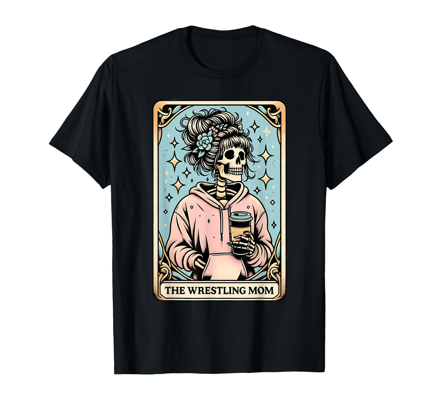 Vintage The Wrestling Mom Tarot Card Skeleton Mama Mom T-Shirt