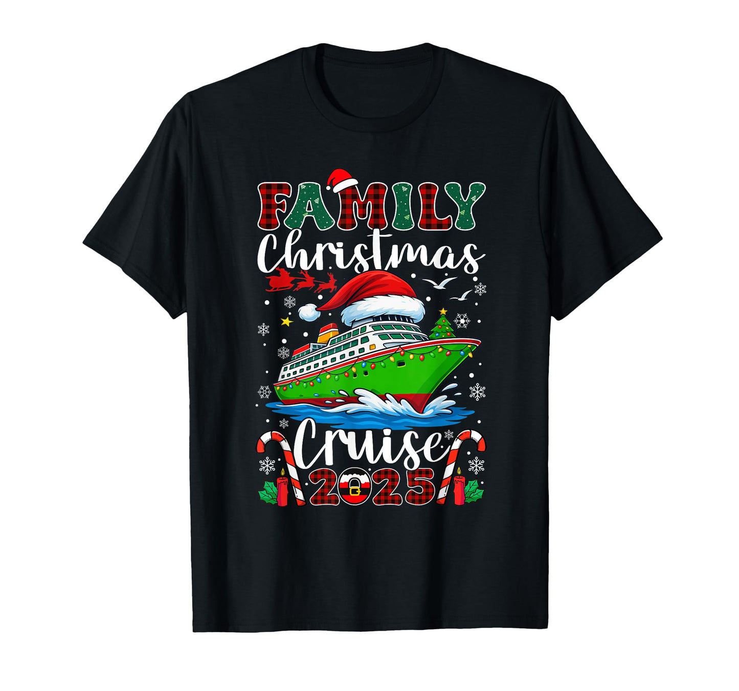 Family Christmas Cruise 2025 Matching Cruise Holiday Holiday T-Shirt