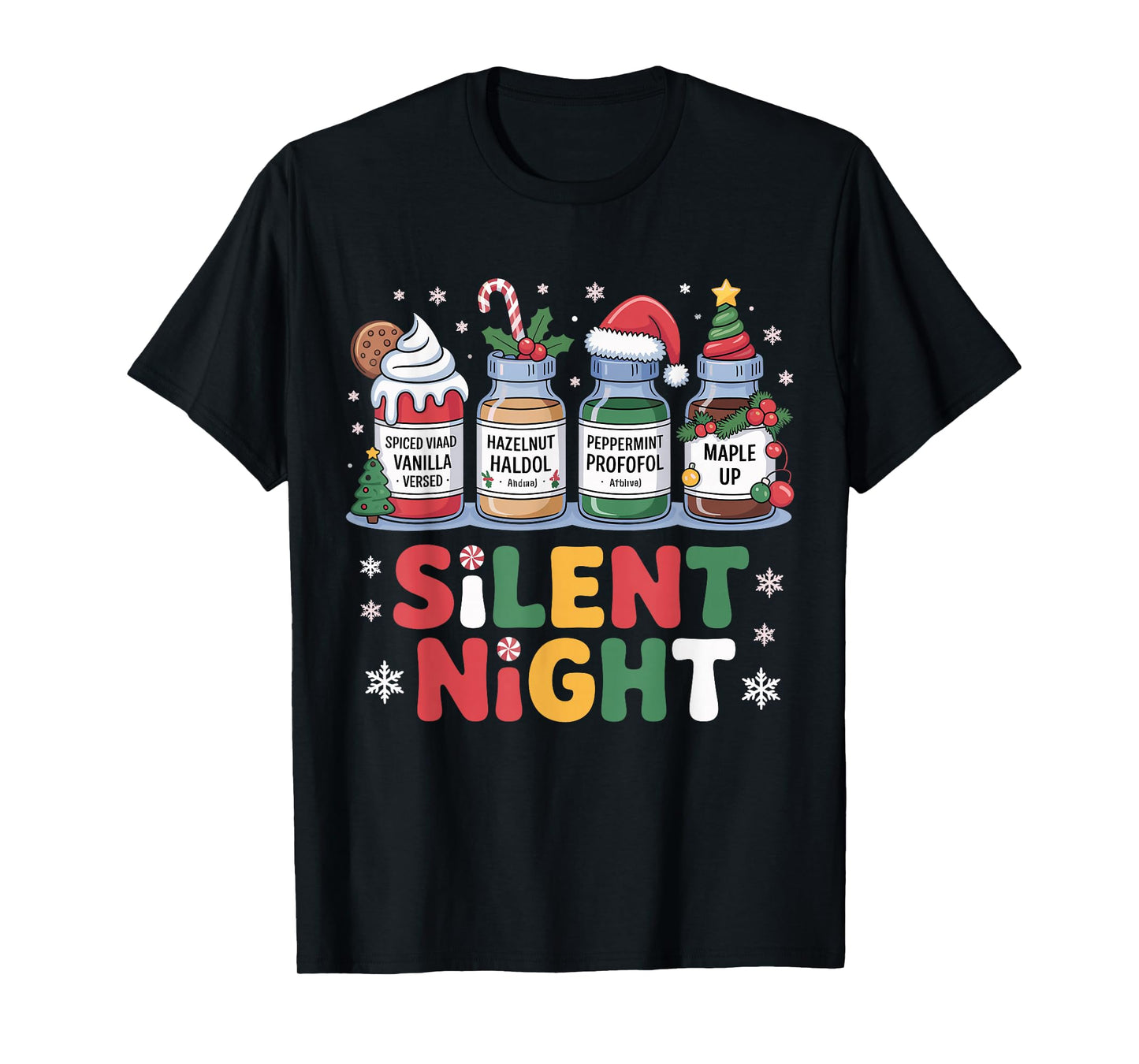 Funny Santa Propofol Silent Night ICU Nurses Merry Christmas T-Shirt