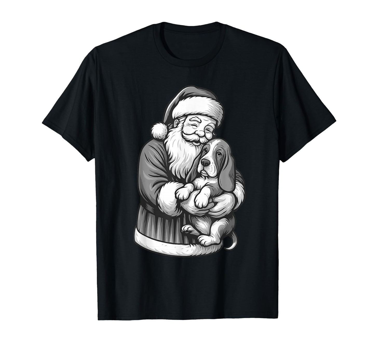 Basset Hound Santa Claus Christmas Dog Lover T-Shirt