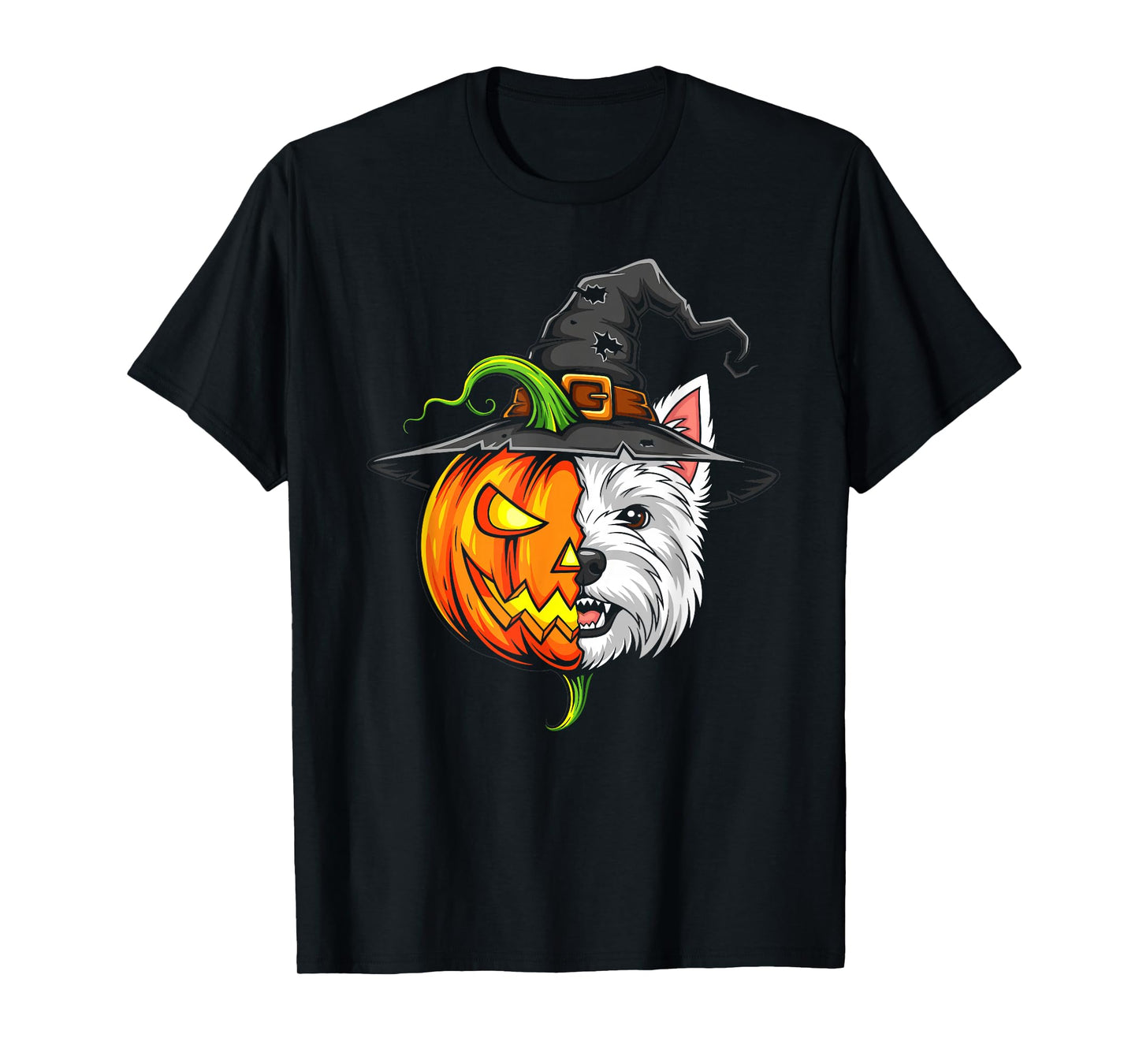 West Highland White Terrier Pumpkin Jack O Lantern Halloween T-Shirt