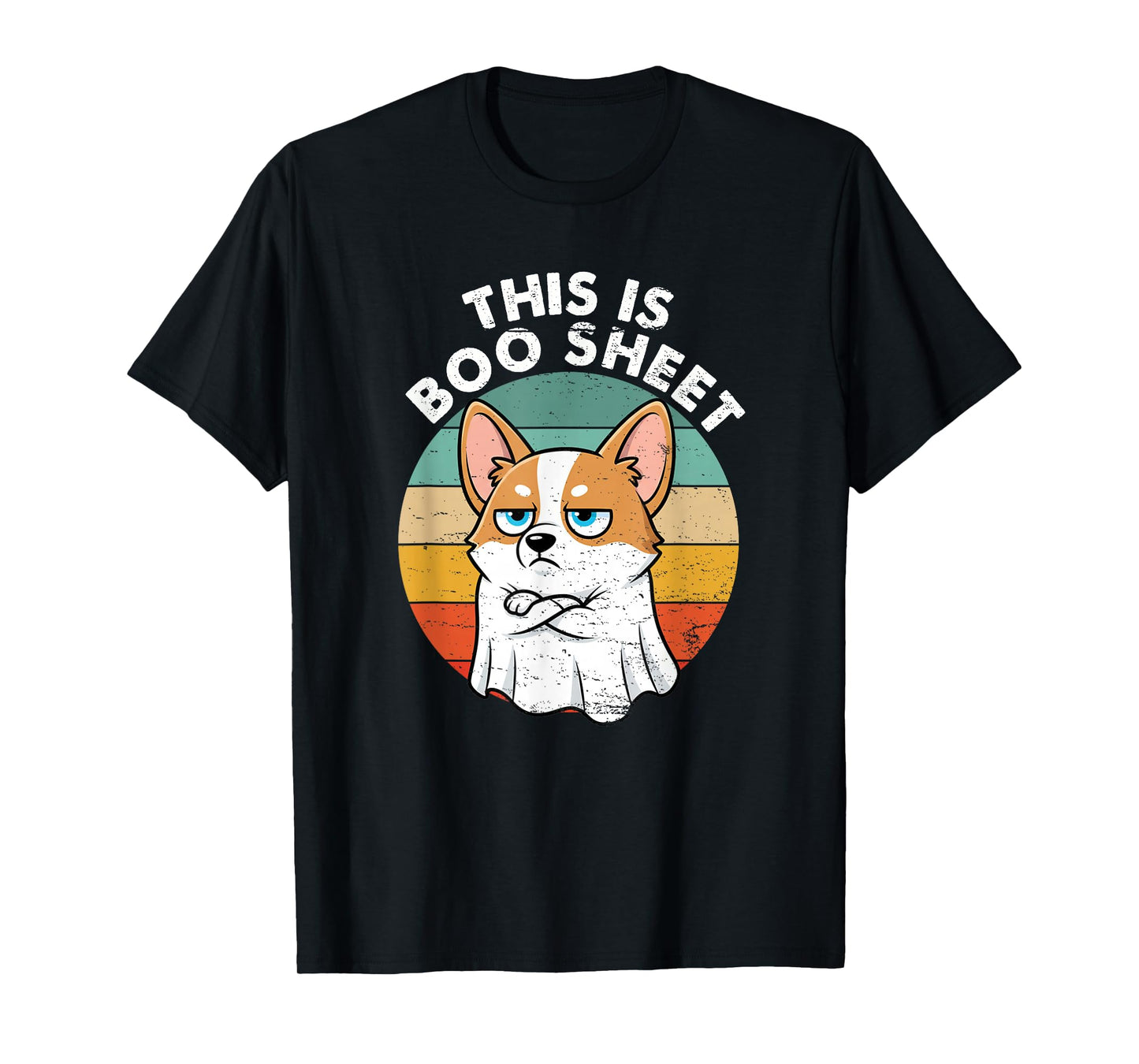 This is Boo Sheet Corgi Dog Retro Halloween Funny Dog T-Shirt
