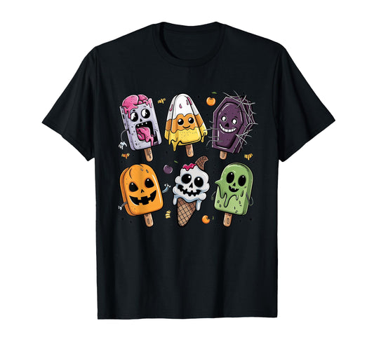Funny Popsicle Summer Horror Halloween Ice Cream Summerween T-Shirt