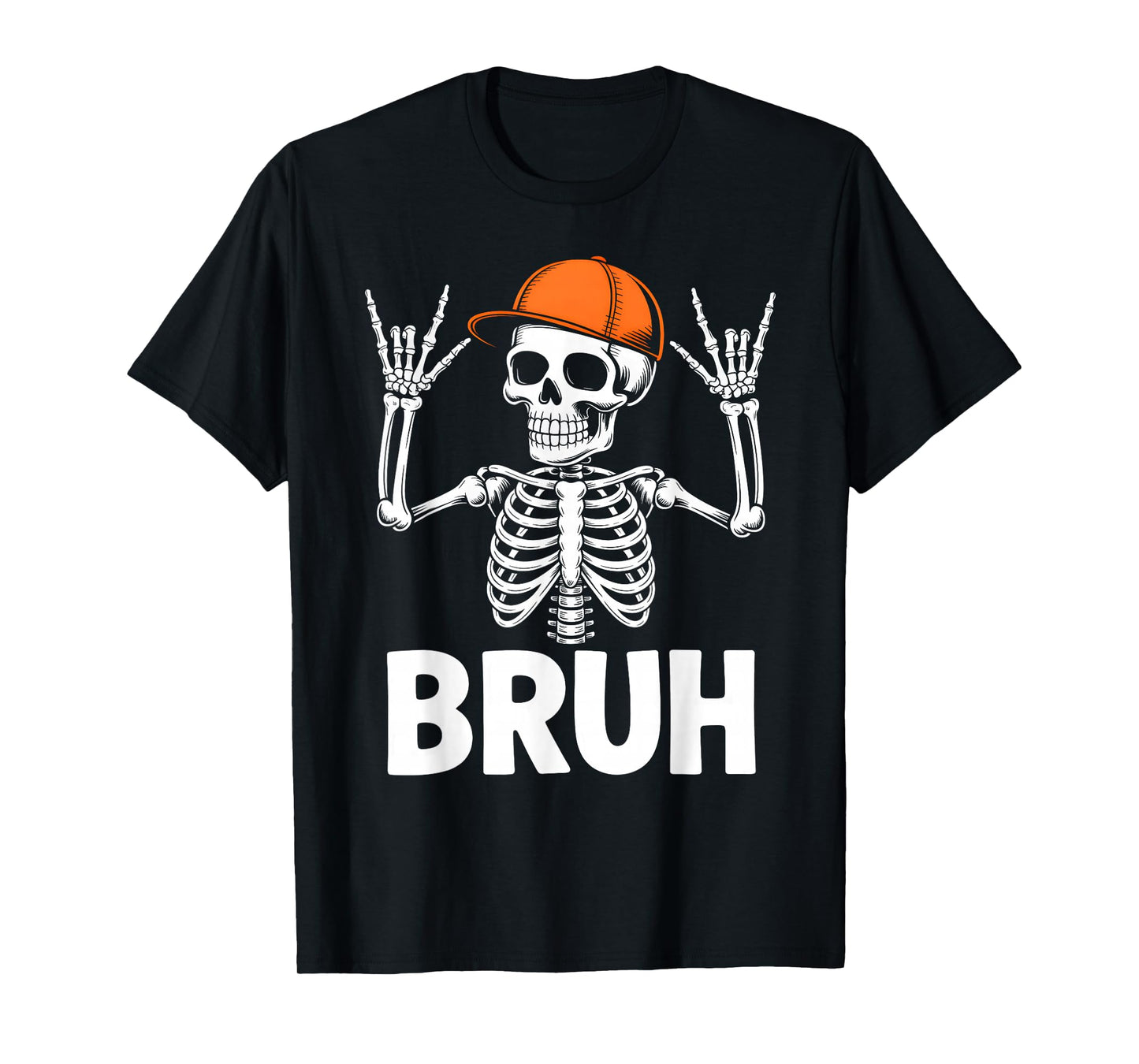 Skeleton Rock On Bruh Halloween for Boys Men Kids Toddler T-Shirt
