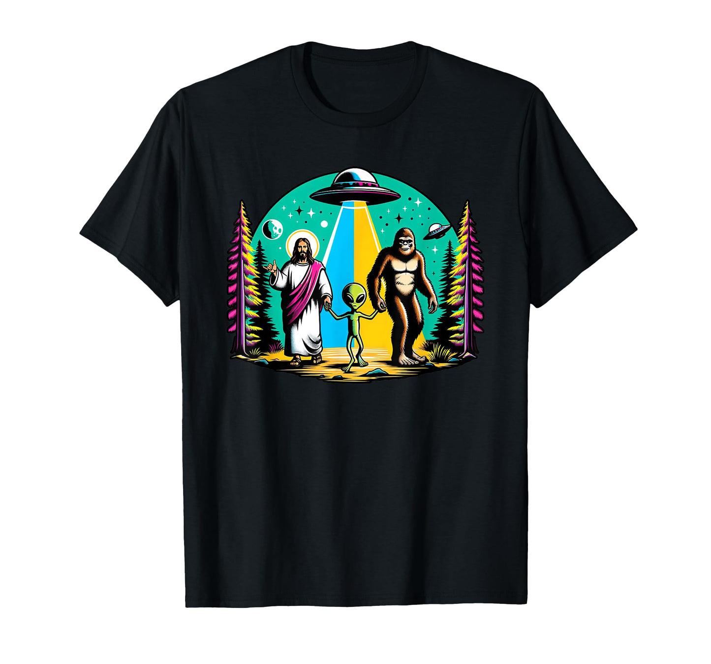 Jesus, Alien, Bigfoot and UFO's T-Shirt