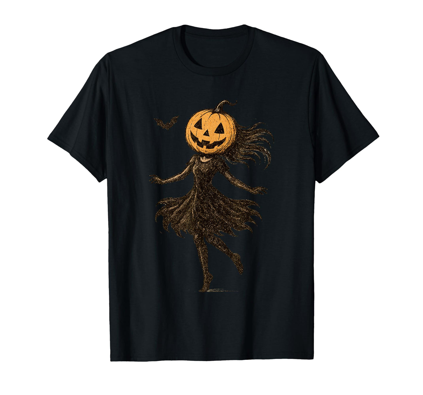 Pumpkin Lady Halloween Scary Gothic Goth Spooky Season T-Shirt