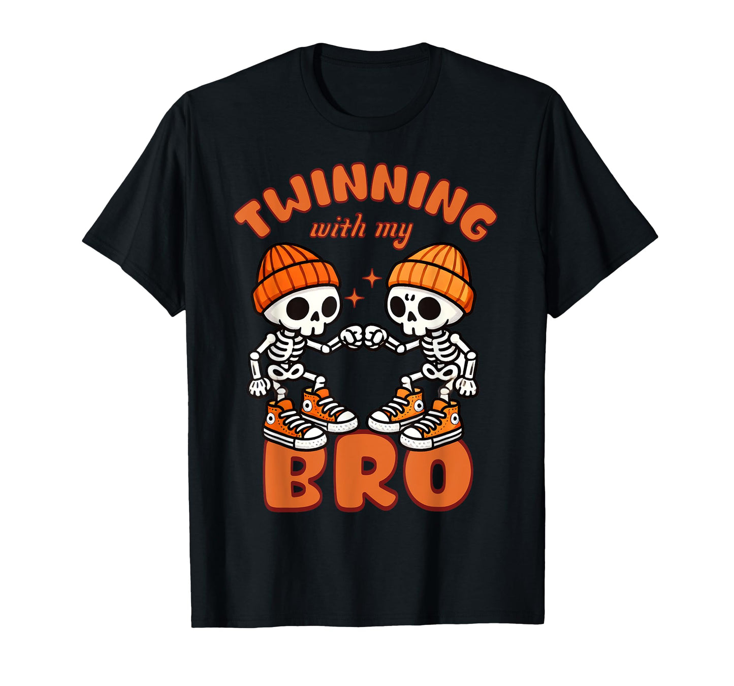 Twin Boys Twinning Halloween Best Friend Matching Skeleton T-Shirt