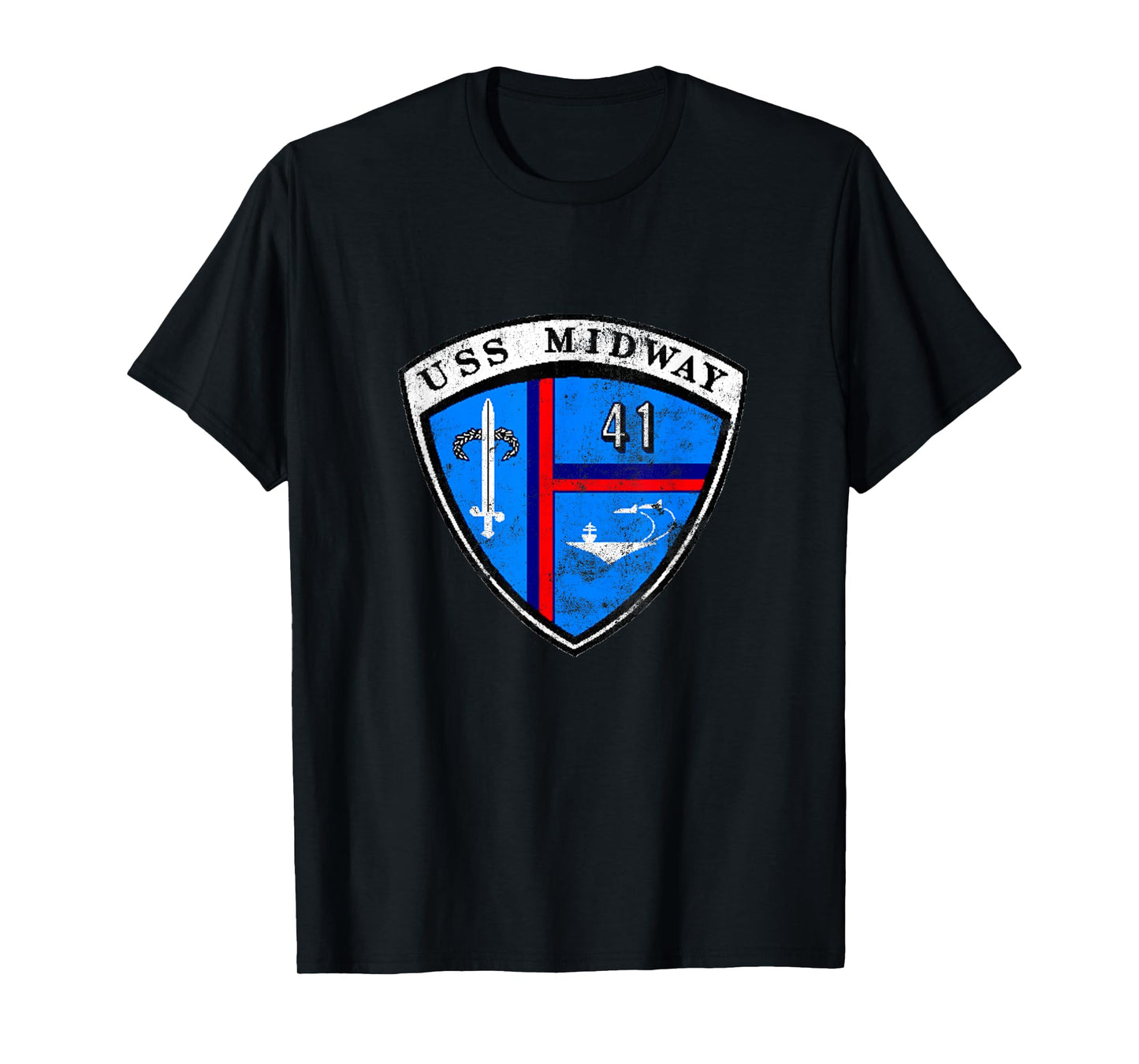 USS Midway CV 41 Aircraft Carrier Veteran Flag Patriotic T-Shirt