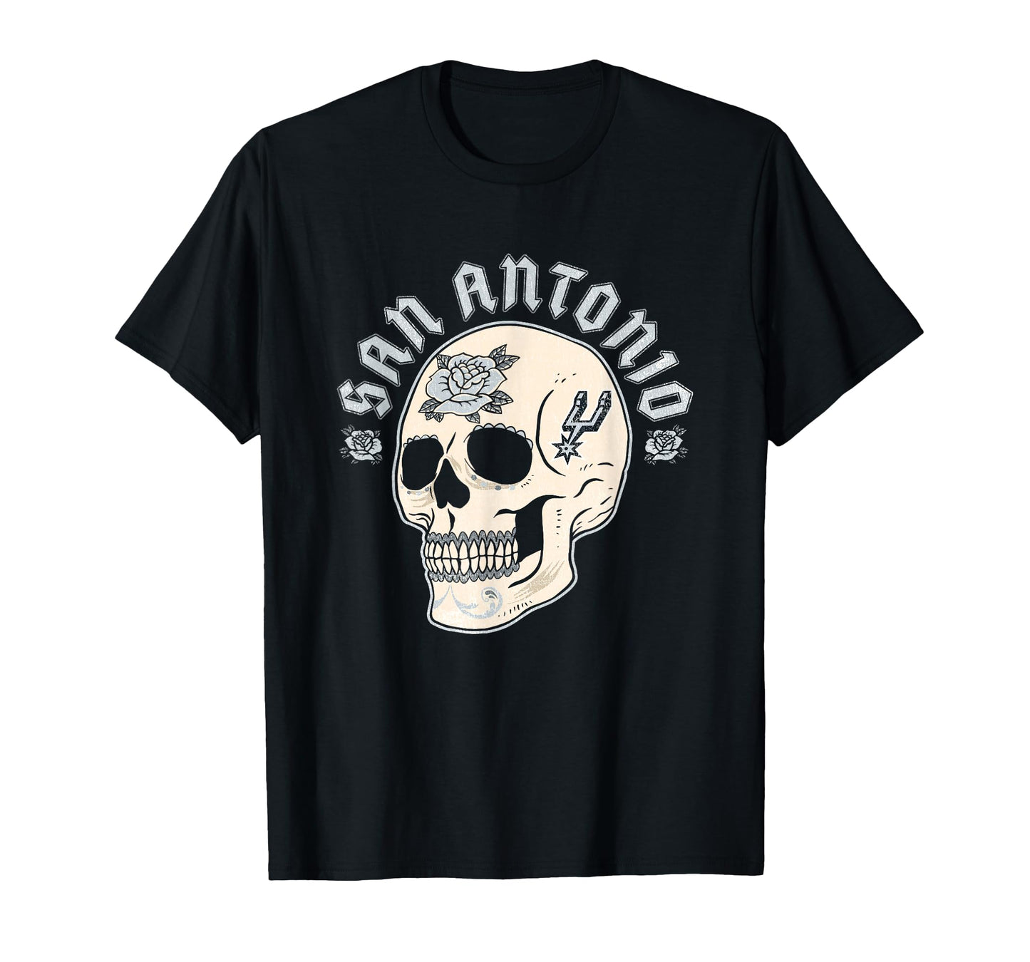 NBA San Antonio Spurs Halloween Floral Skull T-Shirt