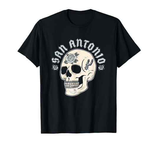 NBA San Antonio Spurs Halloween Floral Skull T-Shirt