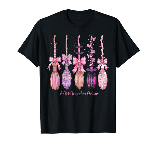 A Girl’s Gotta Have Options Retro Halloween Witches T-Shirt