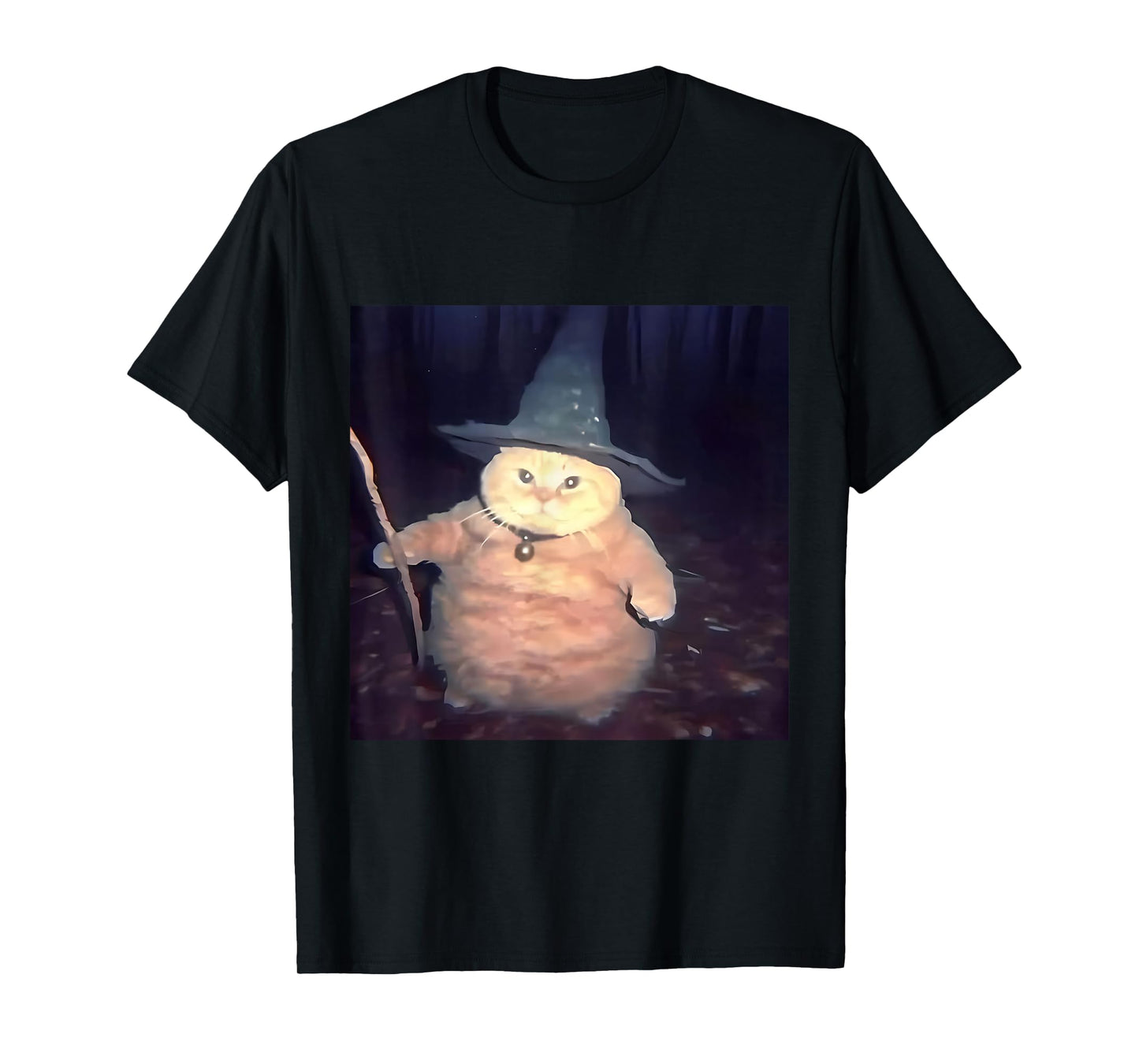 Cheeseball The Wizard Cat Vintage 90s Orange Cat Witch Cat T-Shirt