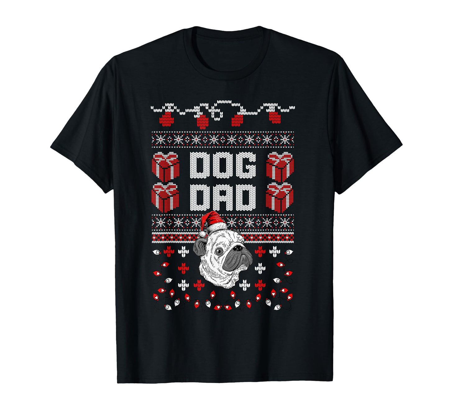 Funny Christmas Dog Lover Pet Parent Ugly Christmas Pug T-Shirt