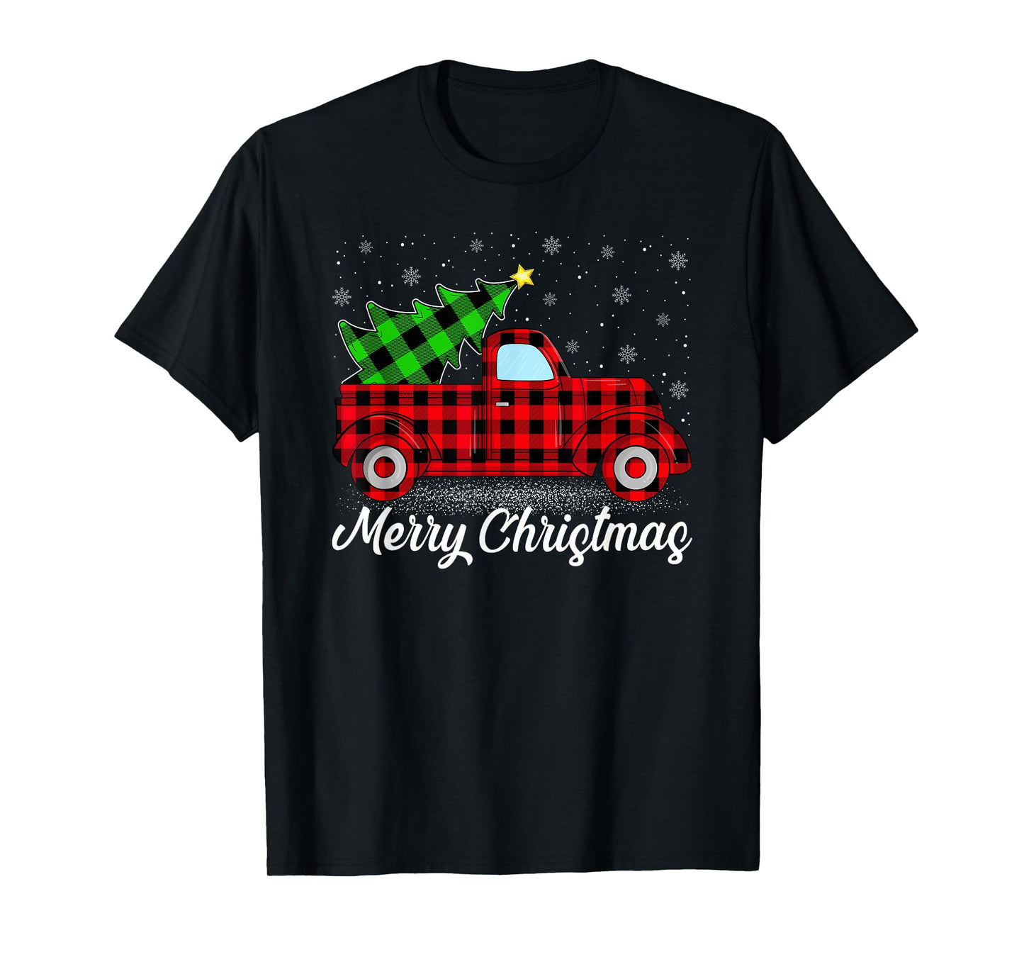 Red Truck Christmas Tree Matching Family Xmas Pajamas T-Shirt