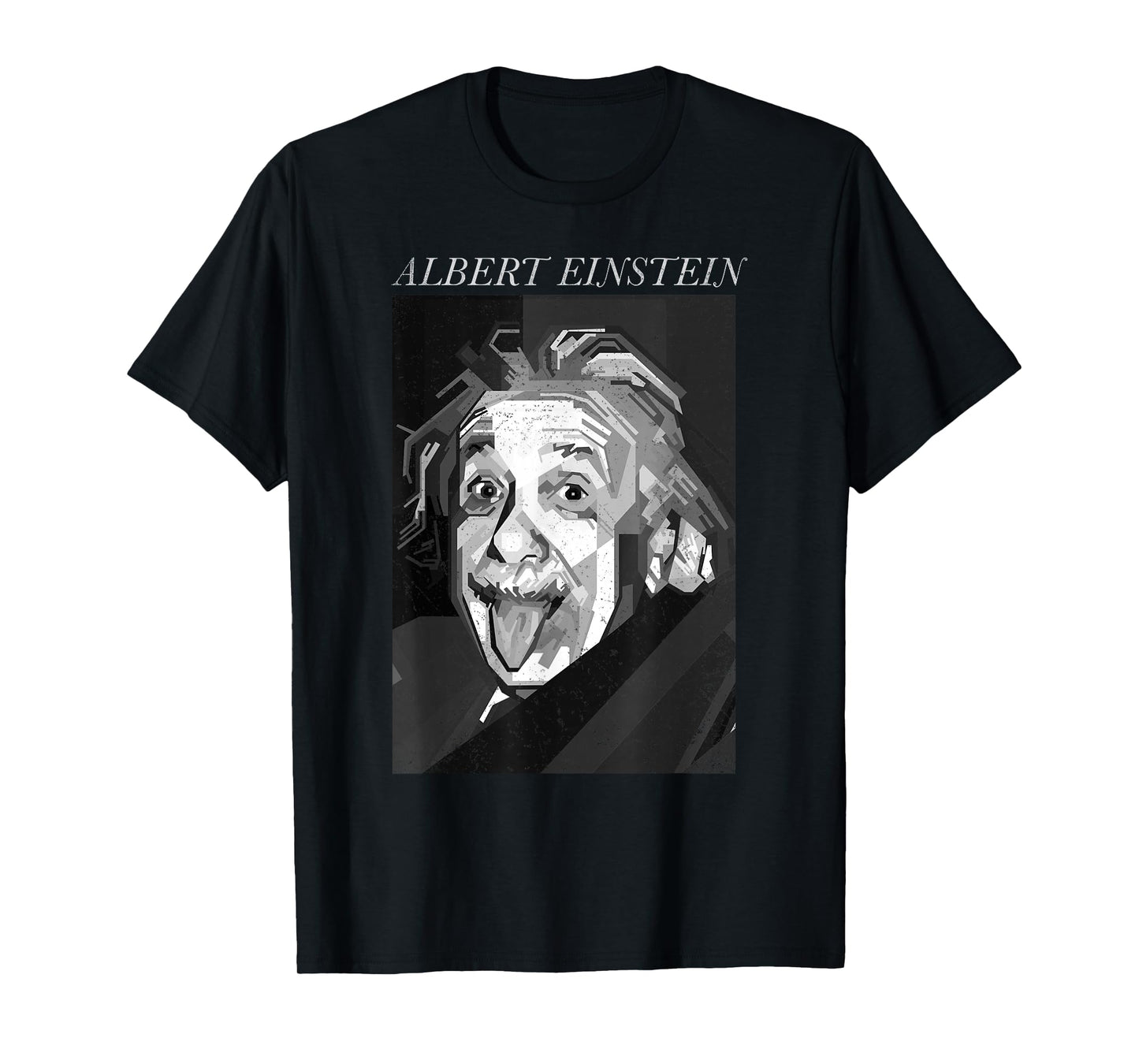 Trendy Apparel Unisex-Adults & Kids Graphic T-Shirt - Albert Einstein Logic Quote Front Back - Black - Small - Short Sleeve