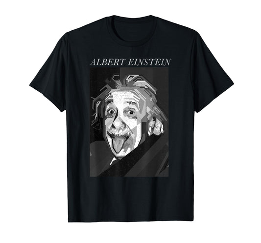 Trendy Apparel Unisex-Adults & Kids Graphic T-Shirt - Albert Einstein Logic Quote Front Back - Black - Small - Short Sleeve