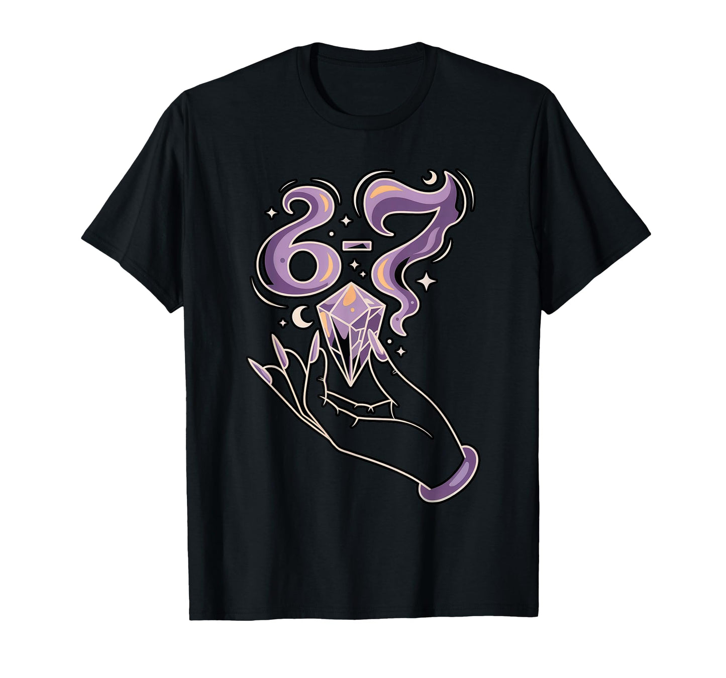 Haunted by 6-7 Smoke Girls Witch Hand Crystal Halloween T-Shirt