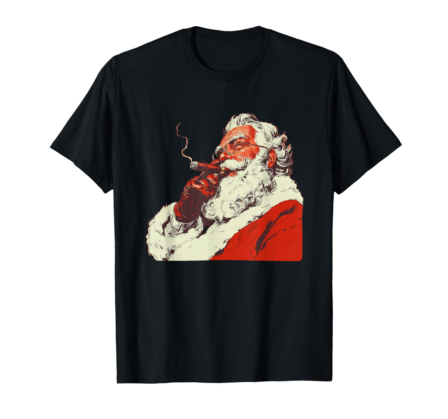 Smoking Santa Costume for Christmas Cigar Lovers T-Shirt
