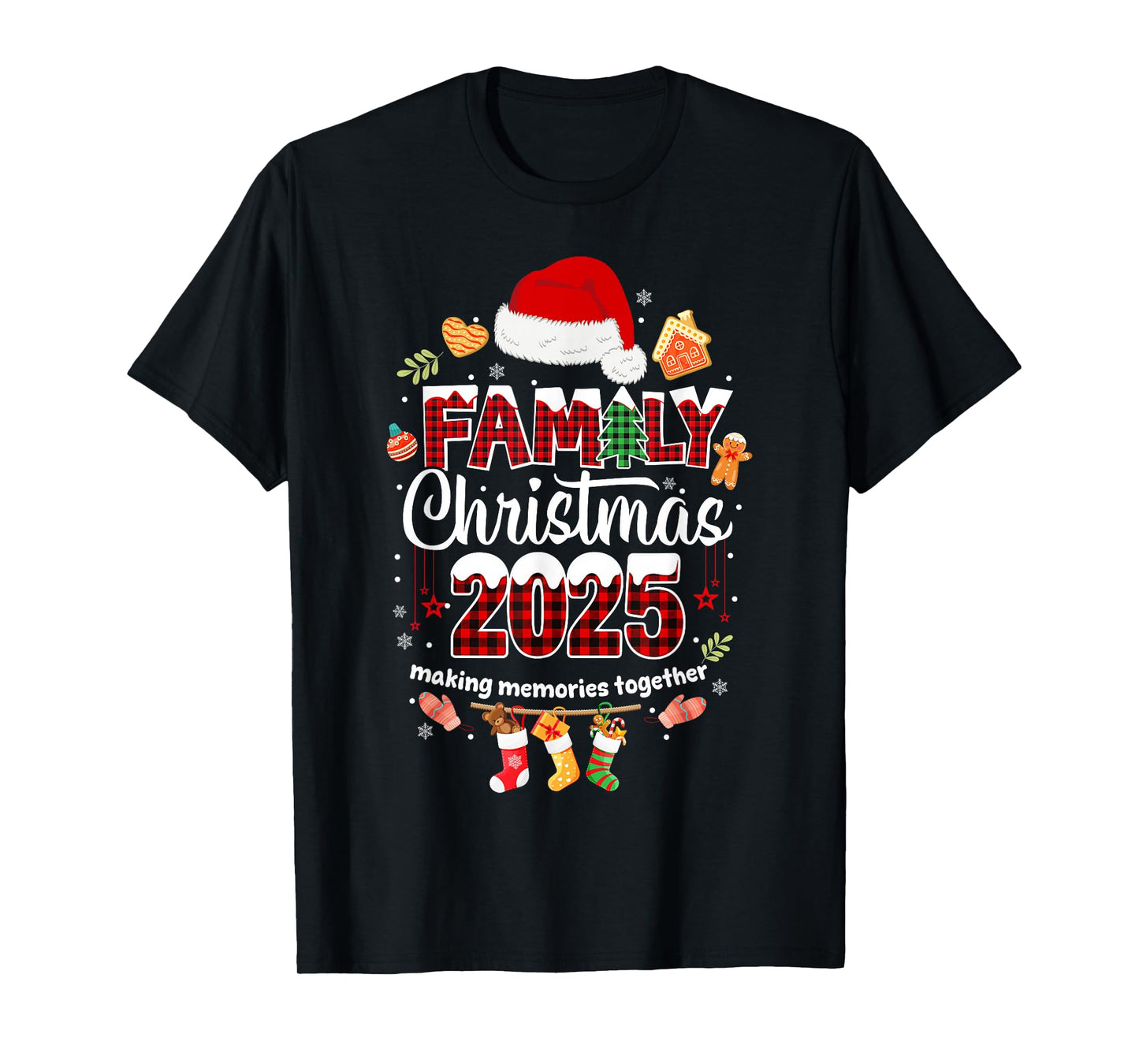 Family Christmas 2025 Matching Squad Santa Elf Funny Xmas T-Shirt
