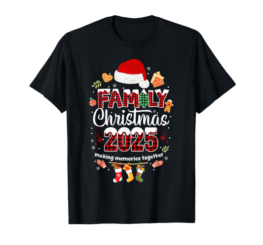 Family Christmas 2025 Matching Squad Santa Elf Funny Xmas T-Shirt