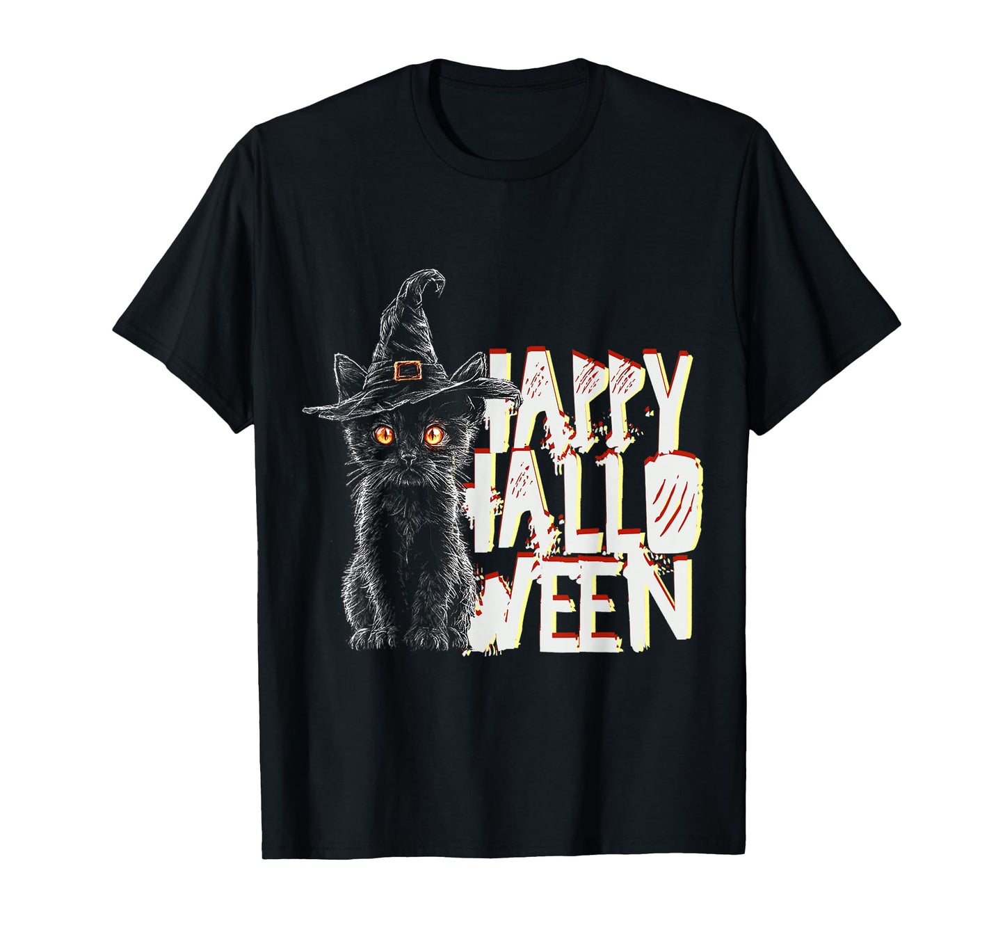 Happy Halloween Costume Cat Witch Animal Fun T-Shirt
