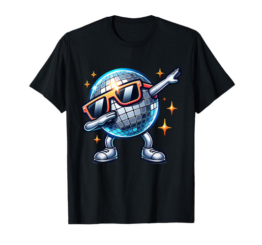 Retro Disco Ball Dabbing 70s Nightclub Dance Party Costume T-Shirt