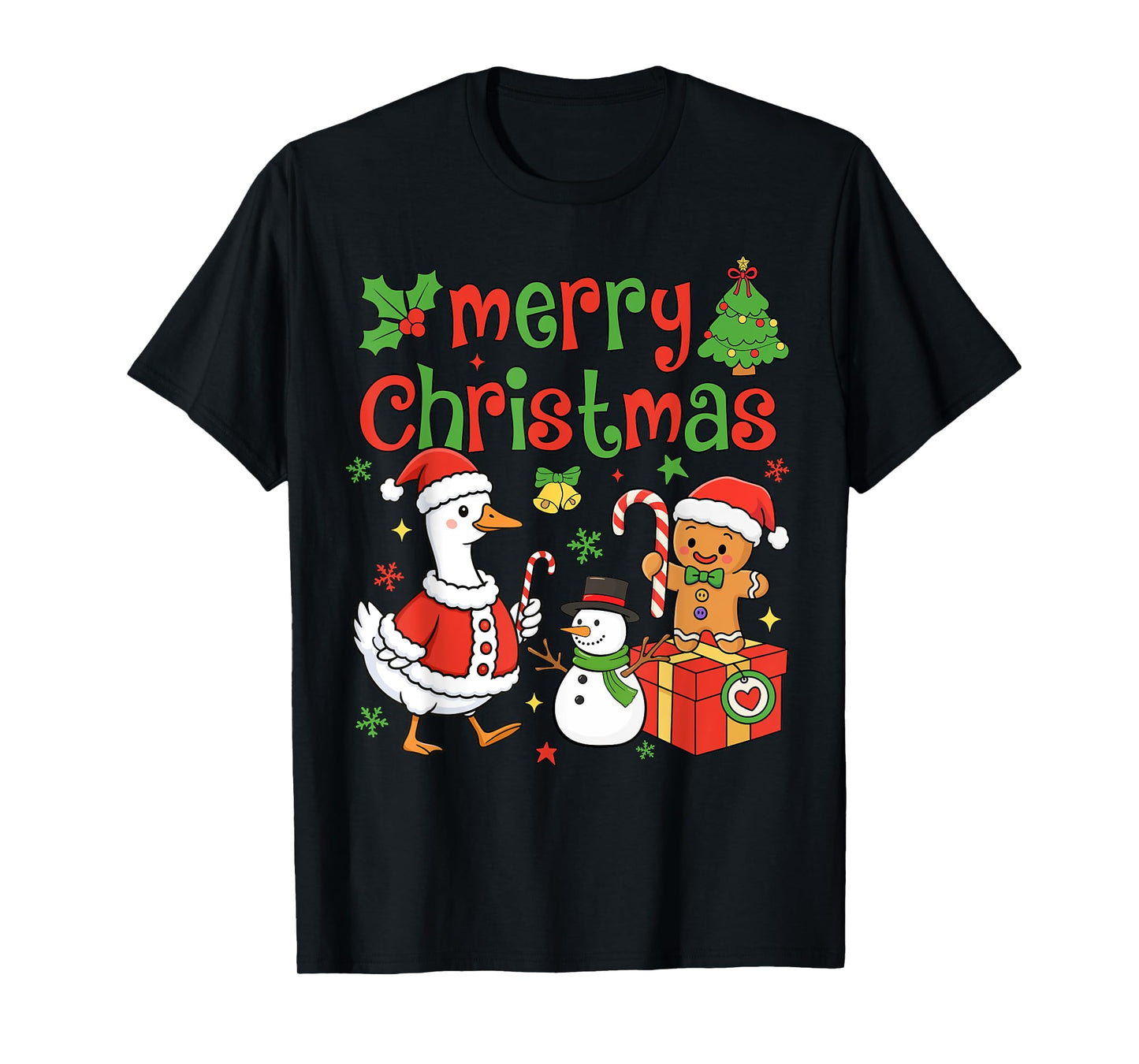 Merry Christmas Funny Merry Goosemas Christmas Silly Goose T-Shirt
