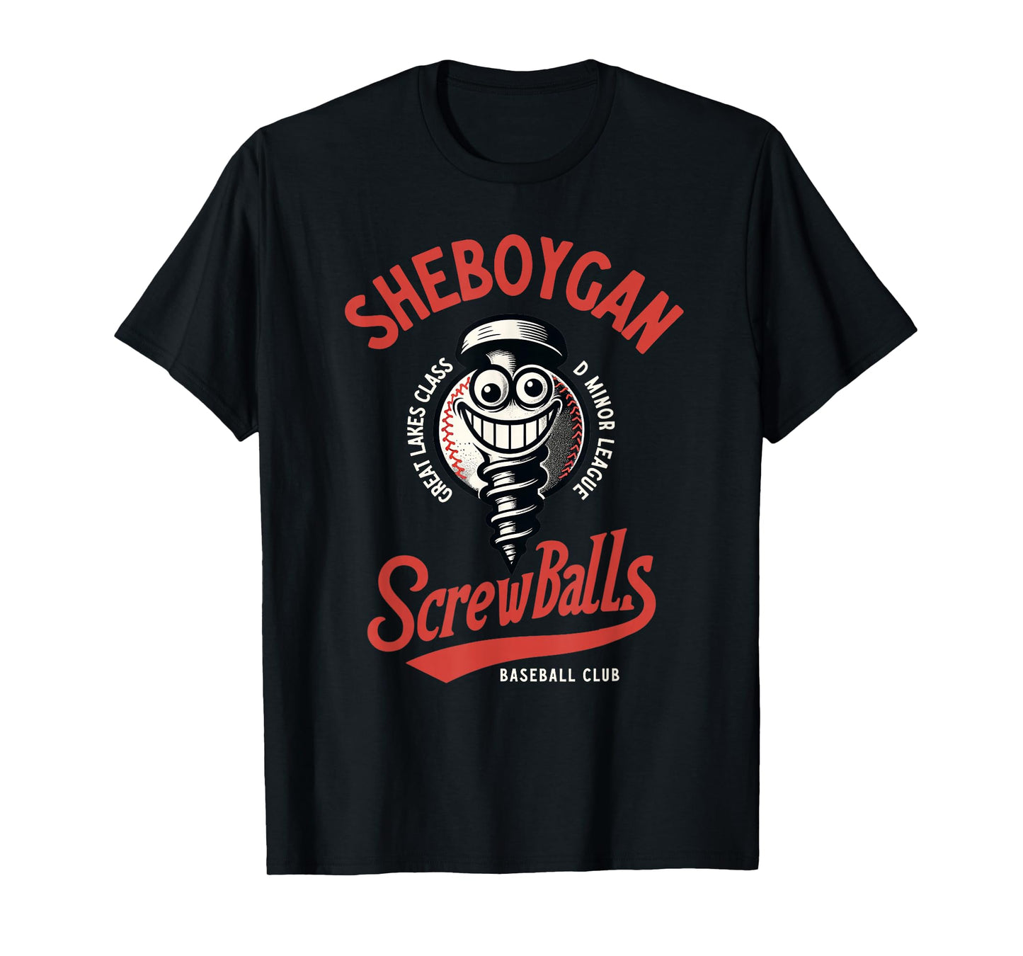 Sheboygan Screwballs Retro Minor League Baseball Team T-Shirt