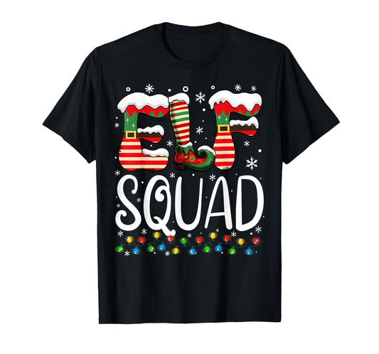 Elf Family Christmas Matching Pajamas Xmas Elf Squad T-Shirt