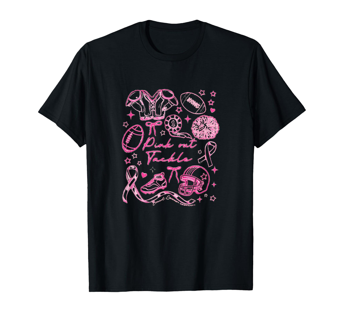 Pink Out Tackle Cancer Football, Breast Cancer Awareness Gam T-Shirt