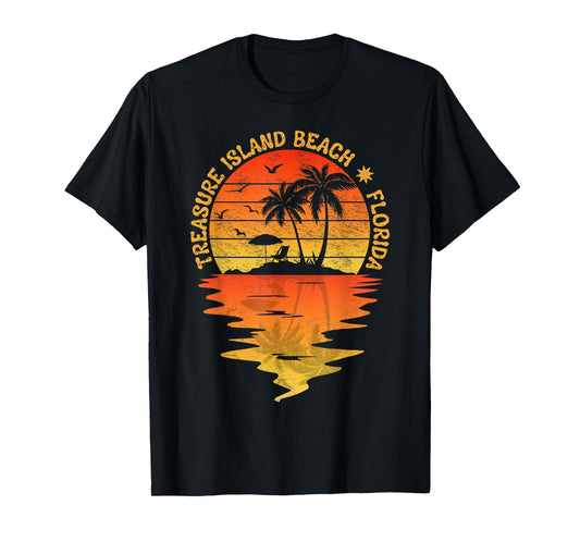 Family Vacation Florida Treasure Island Beach FL Palm Tree T-Shirt
